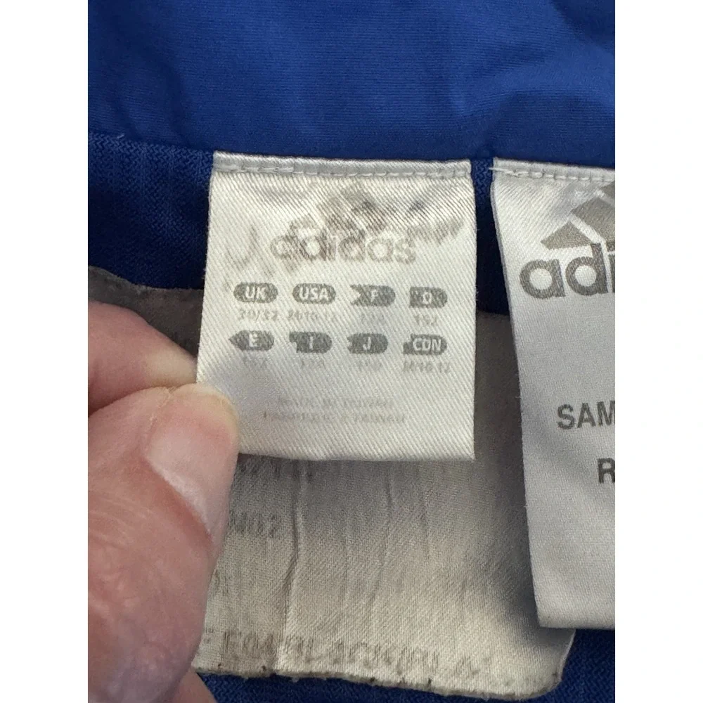 Adidas Blue Windbreaker Jacket Kids XL Big Logo 3 Stripe Athletic‎ Coat